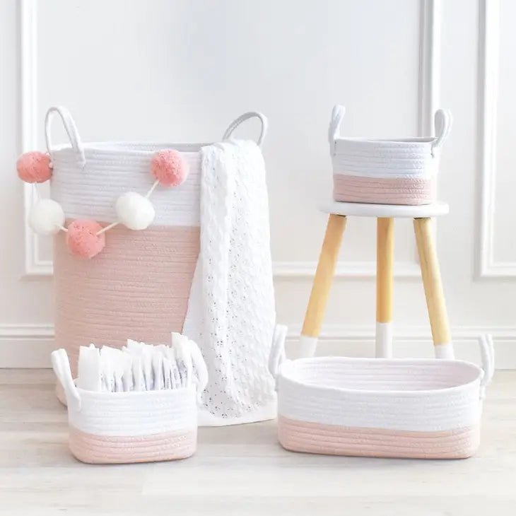Blush/White Large Hamper/Toy Storage