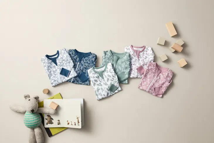 Reverse Sage Flower Zip Romper