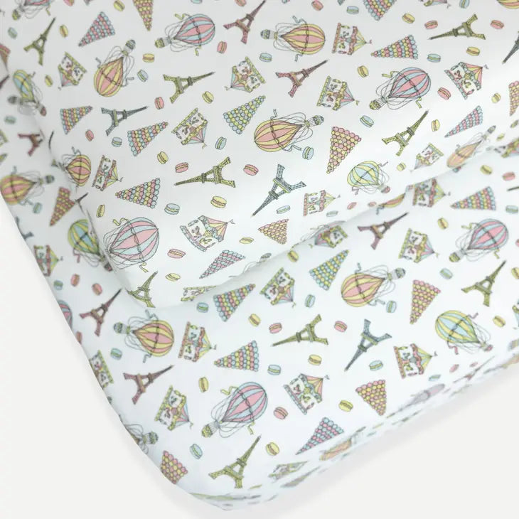 'One Day in Paris' Fitted Crib Sheet