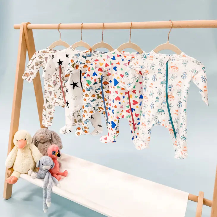 'One Day in Paris' Footed Onesie