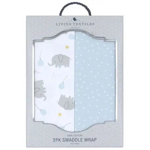 'Mason Elephant' Swaddle 2pk