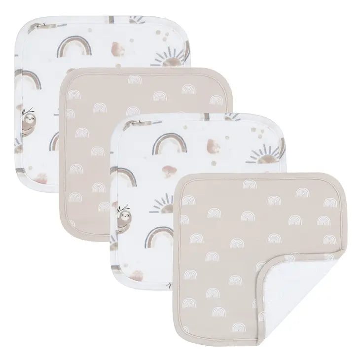 'Happy Sloth' Washcloths 4pk