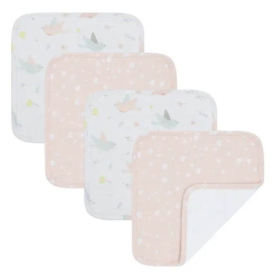 'Ava Bird' Washcloths 4pk