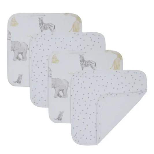 'Savanna Babies' Washcloths 4pk