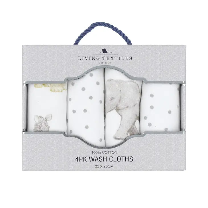 'Savanna Babies' Washcloths 4pk