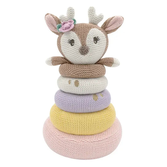 'Ava the Fawn' Knitted Stacking Ring Toy Gift Set