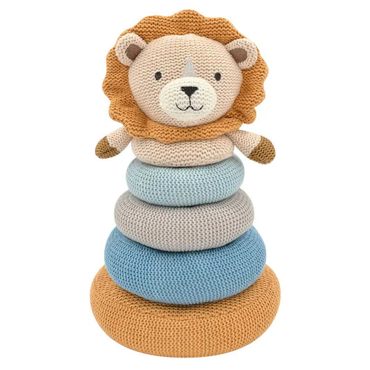 'Leo the Lion' Knitted Stacking Ring Toy Gift Set