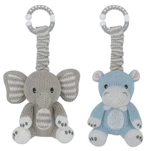 'Mason the Elephant & Henry the Hippo' Stroller/Car Seat Toys
