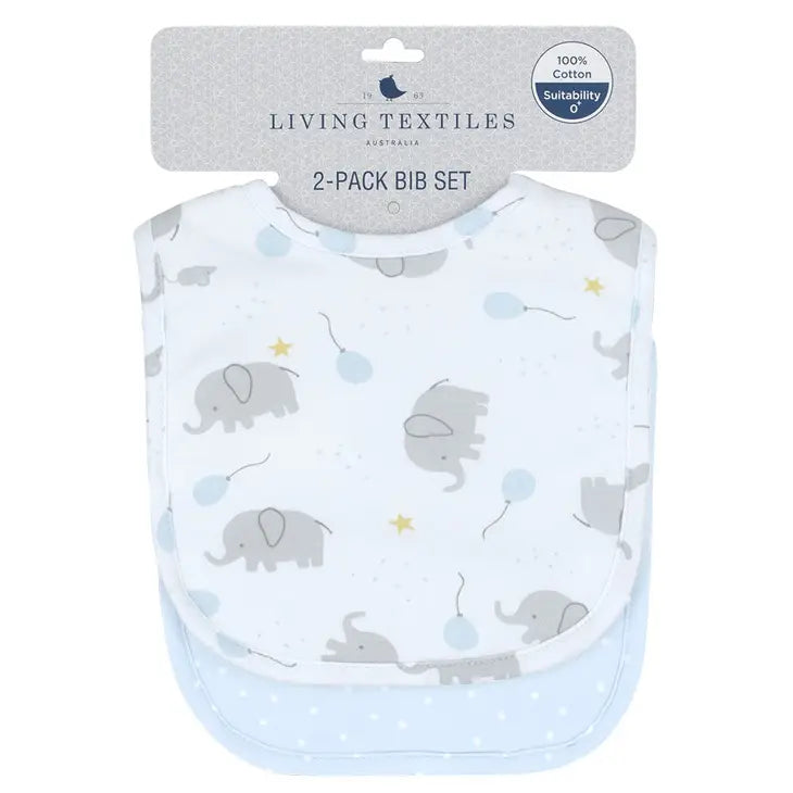 'Mason Elephant' Bibs 2pk