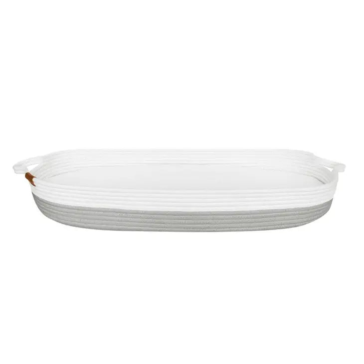 Grey/White Change Basket With Mattress & Cover