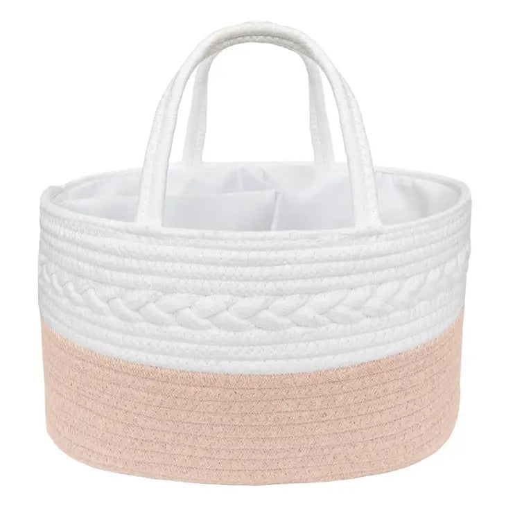 Blush/White Nappy Caddy With Divider