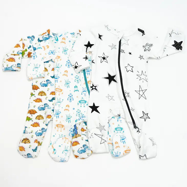 'Robby the Robot' Footed Onesie
