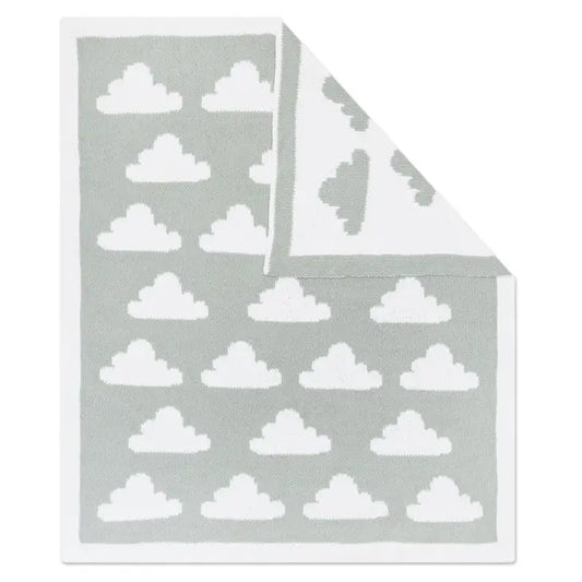 'Grey Clouds' Chenille Pram Blanket
