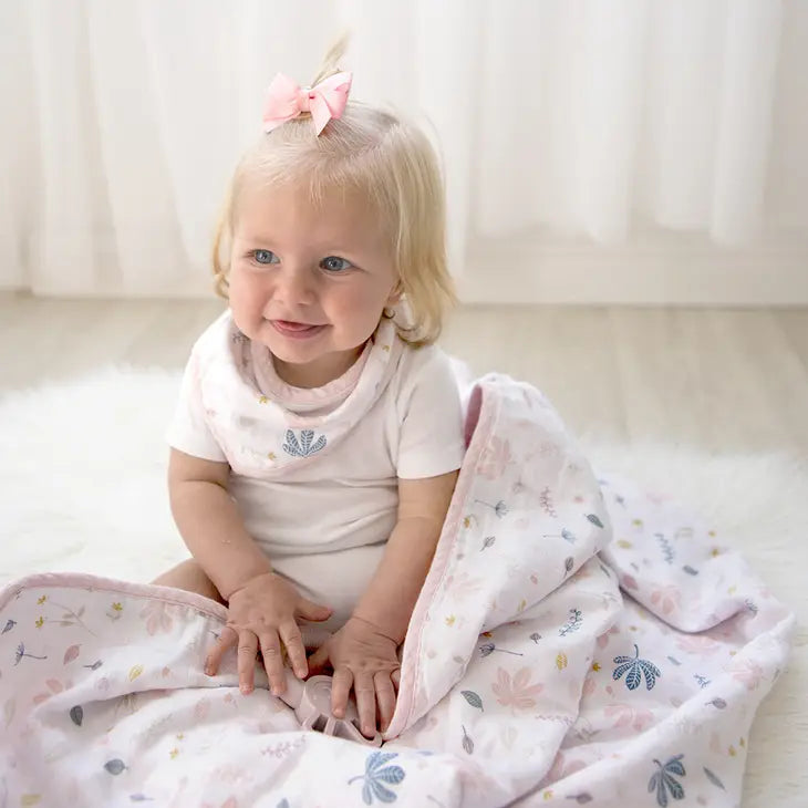 'Botanical Flowers' Muslin Pram Blanket
