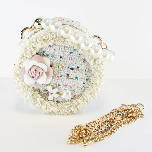 'Miss Pearl' White Purse