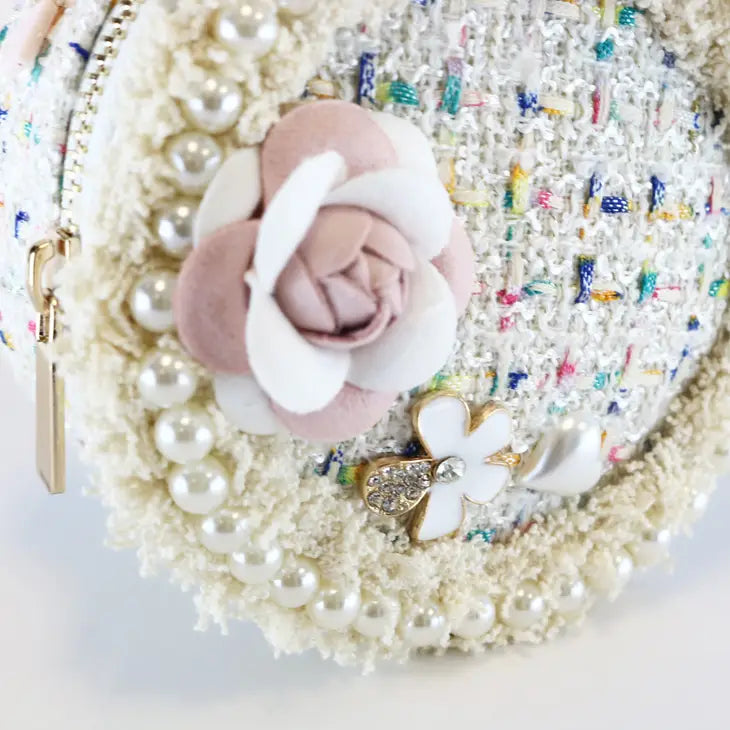 Pink and 2025 white purse