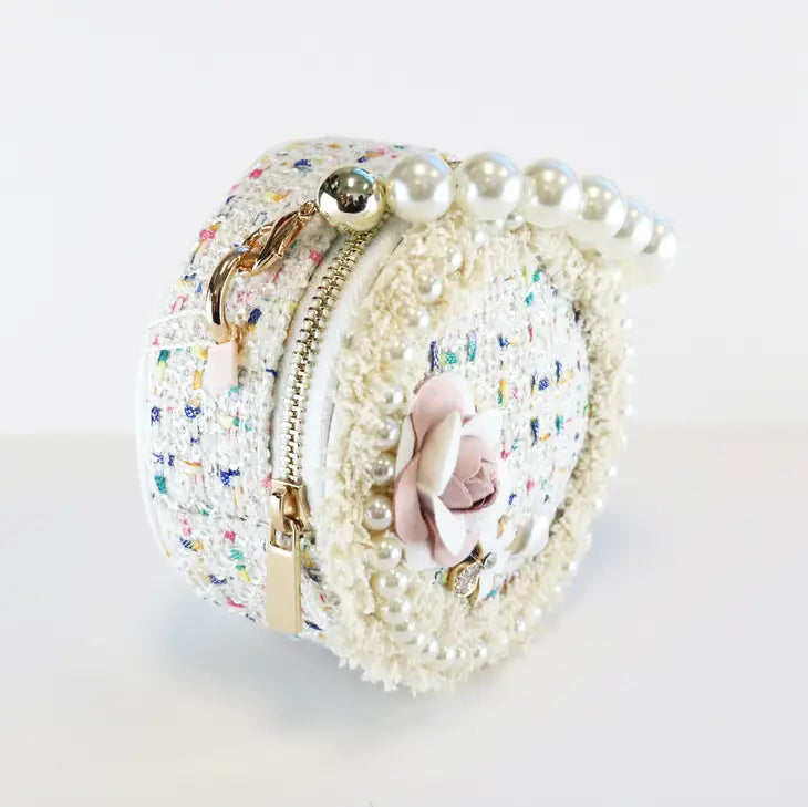 'Miss Pearl' White Purse