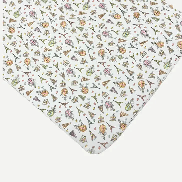 'One Day in Paris' Fitted Crib Sheet