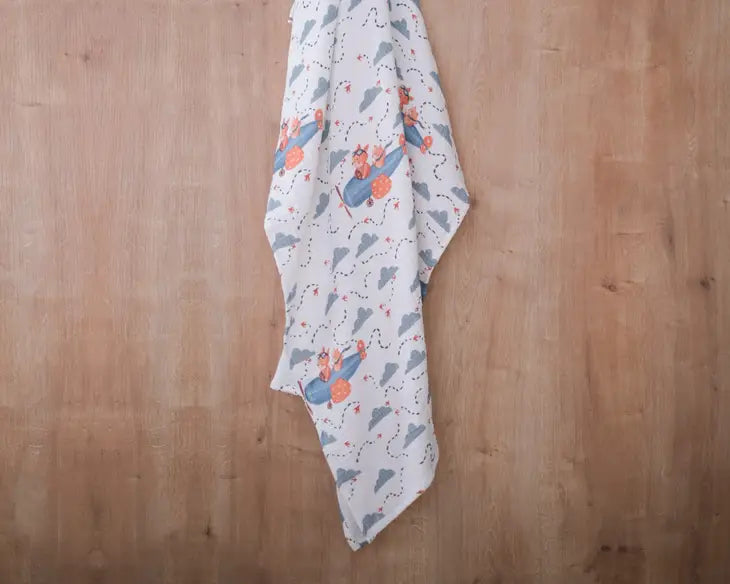 'Pilot Fox' 4 Layers Muslin Blanket