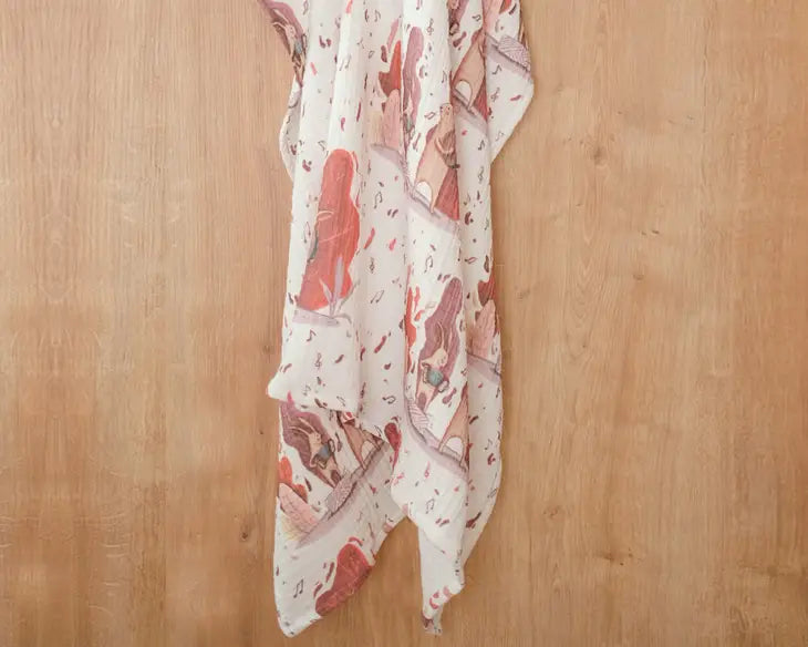'Musician Rabbits' 4 Layers Muslin Blanket