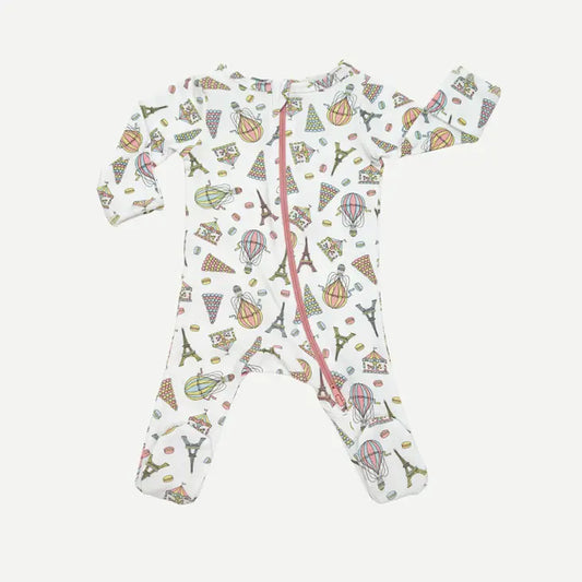 'One Day in Paris' Footed Onesie