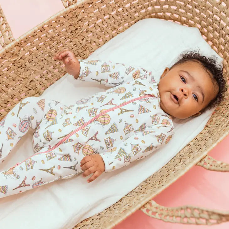 'One Day in Paris' Footed Onesie