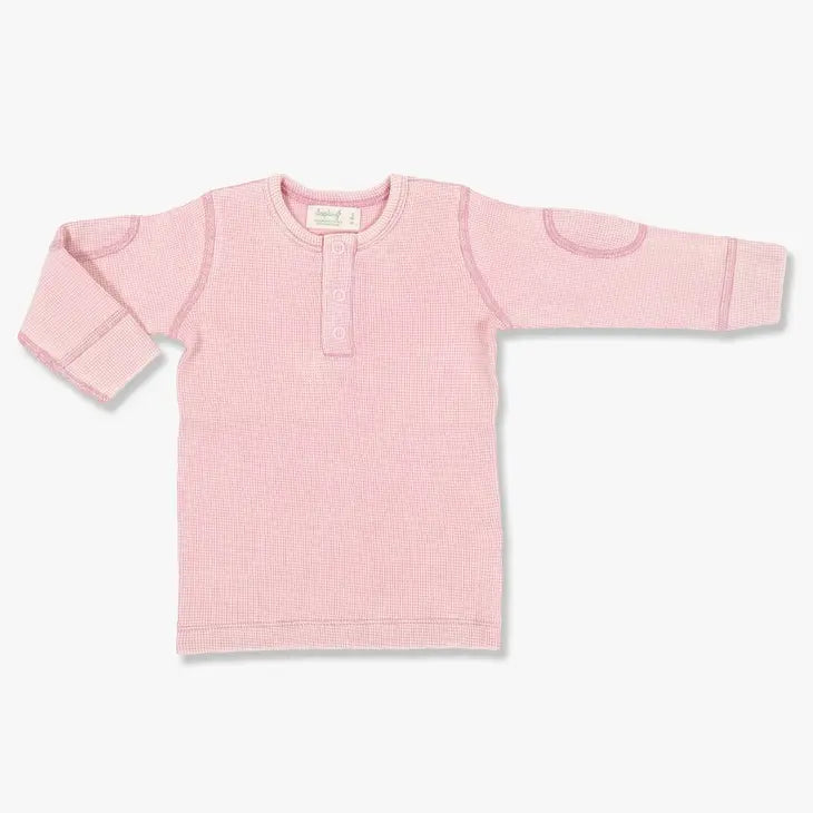 Vintage Pink Waffle Long Sleeve Baby Tee & Matching Pants