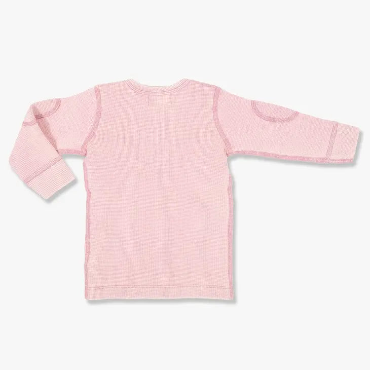 Vintage Pink Waffle Long Sleeve Baby Tee & Matching Pants