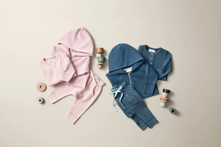 Vintage Pink Waffle Long Sleeve Baby Tee & Matching Pants