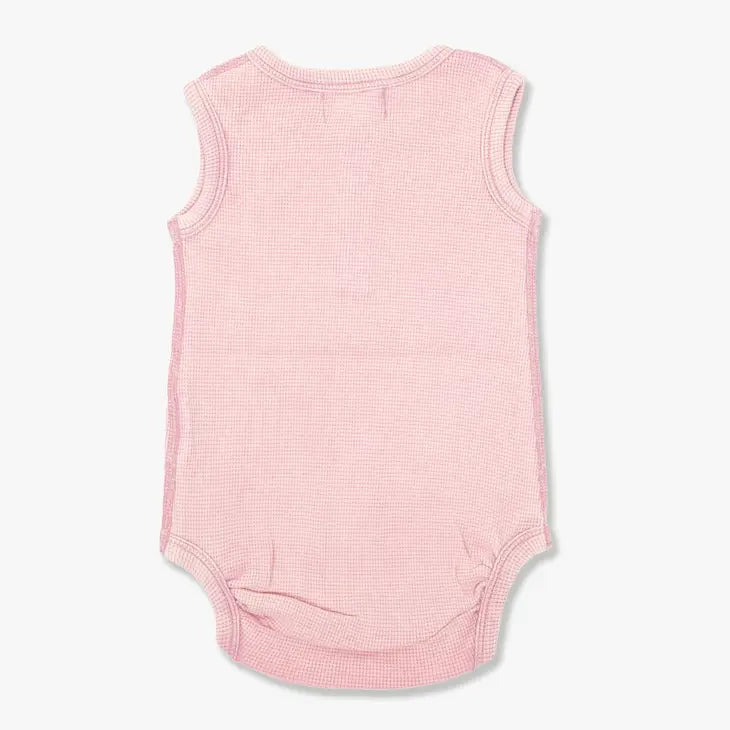 Vintage Pink Waffle Tank Bodysuit