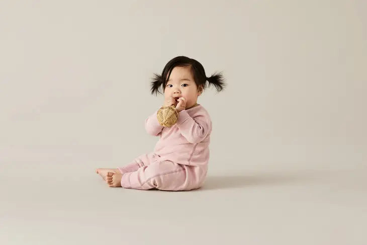Vintage Pink Waffle Zip Romper