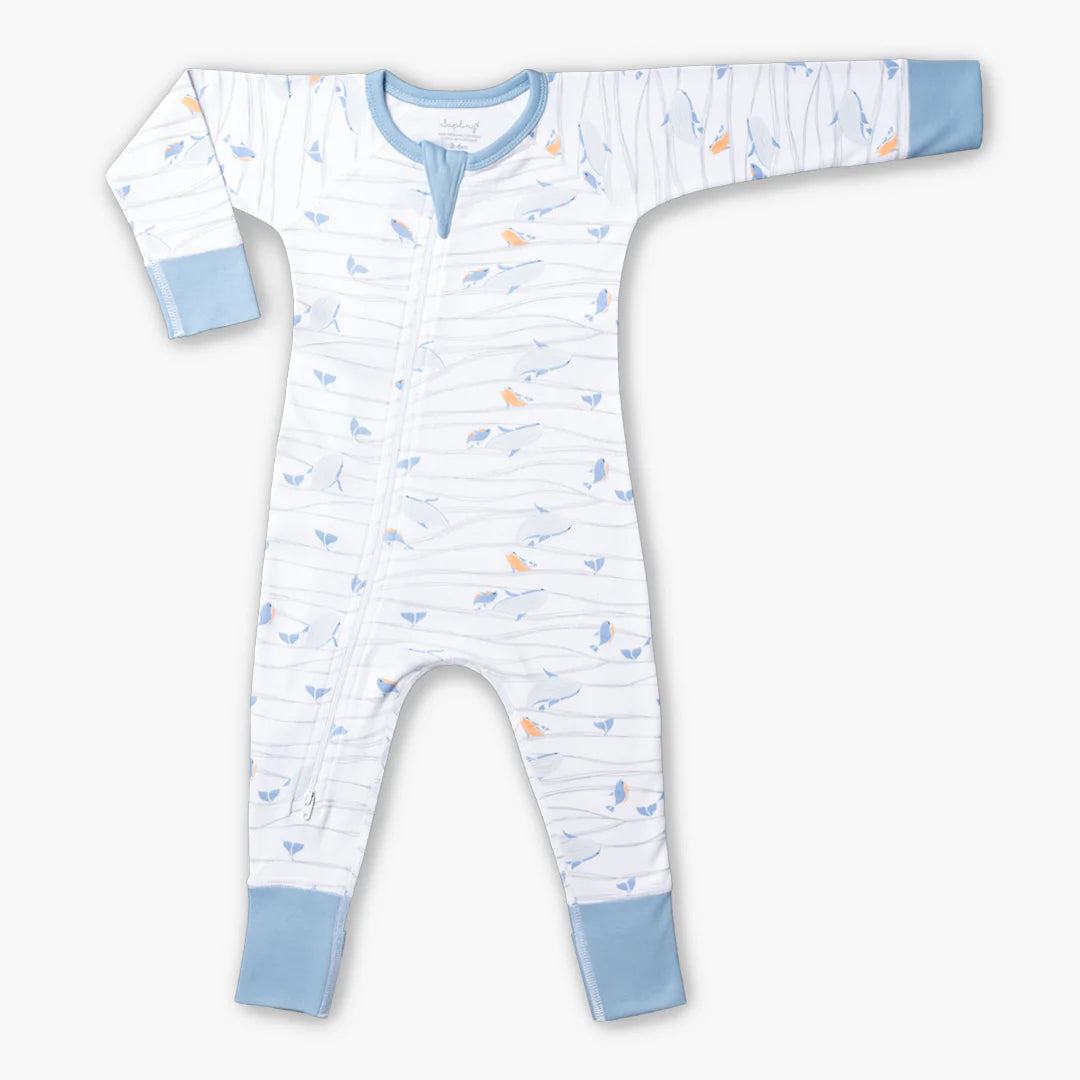 Whales Zip Romper